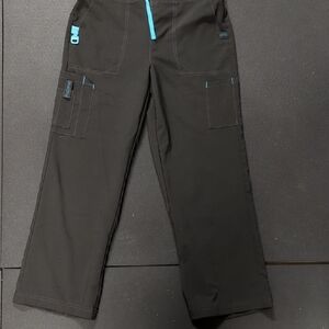 Carhartt Women's Petite Scrub Pants in Black with Blue Details - Petitie Medium